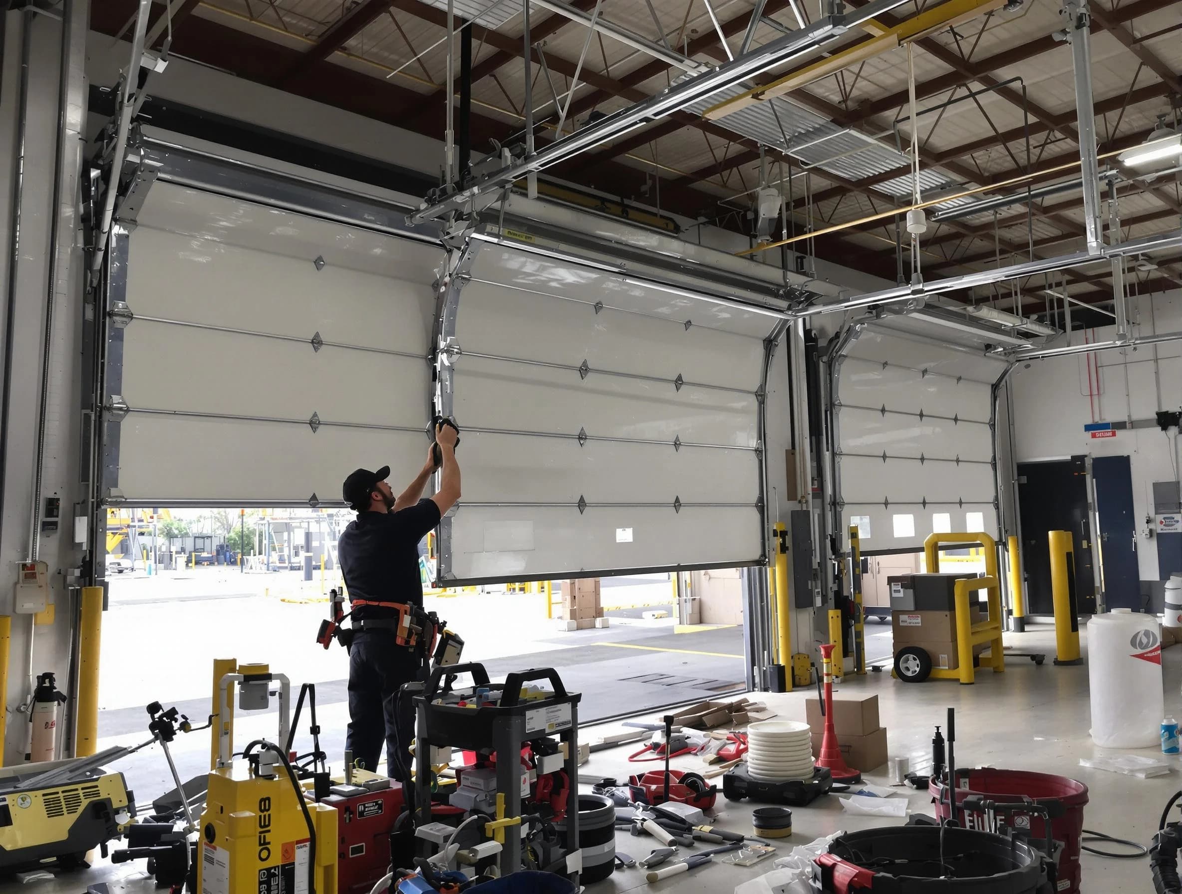 Lexington Garage Door Repair technician performing commercial garage door repair in Lexington