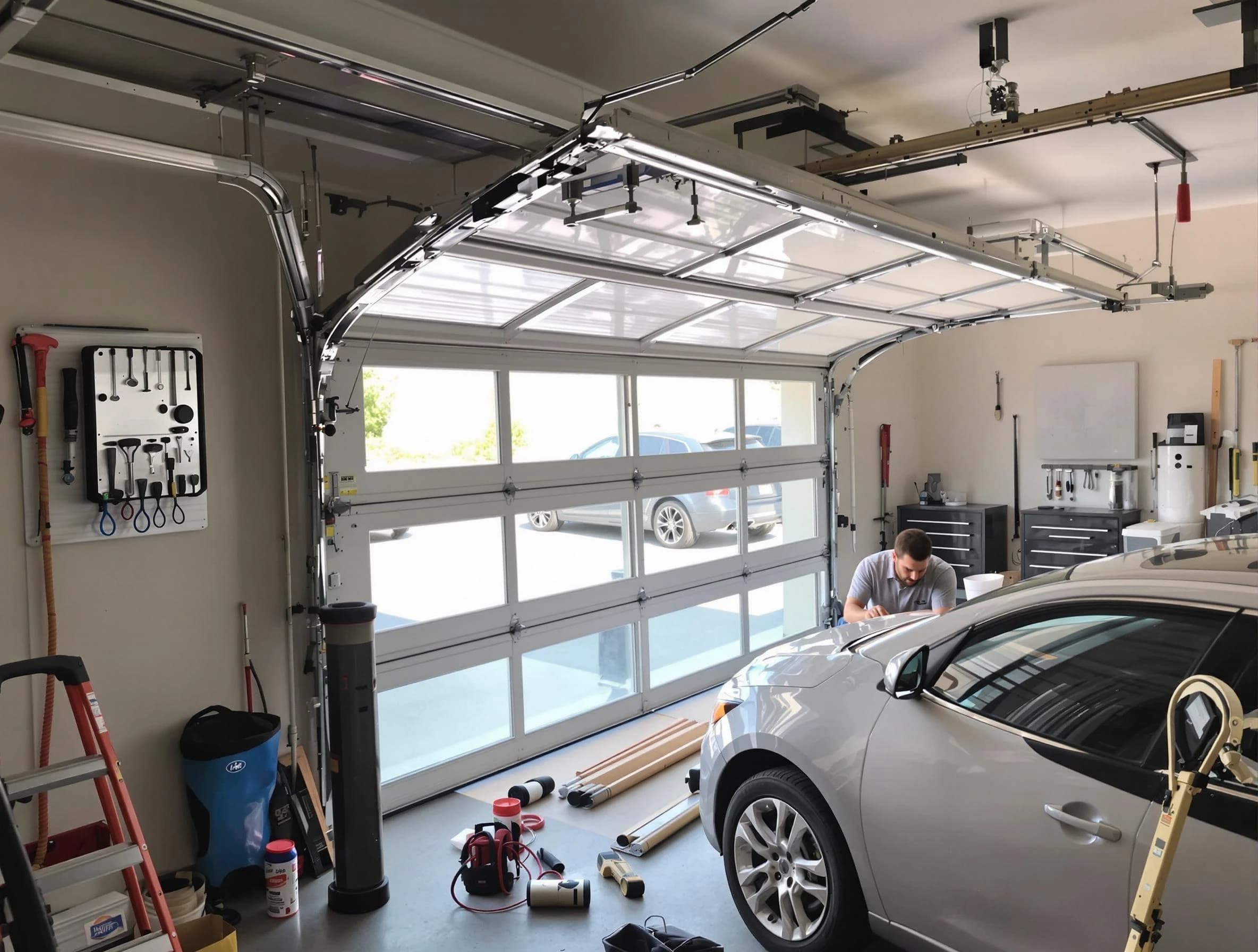 Garage door noise reduction service by Lexington Garage Door Repair in Lexington