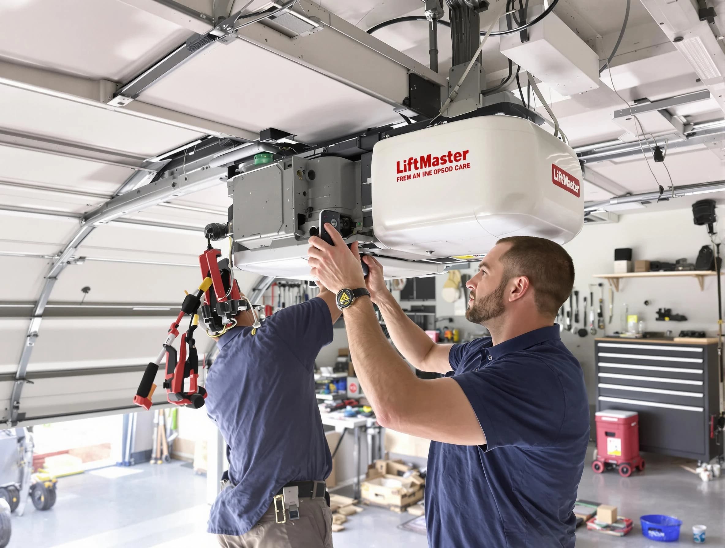 Lexington Garage Door Repair technician performing advanced diagnostics on garage opener in Lexington