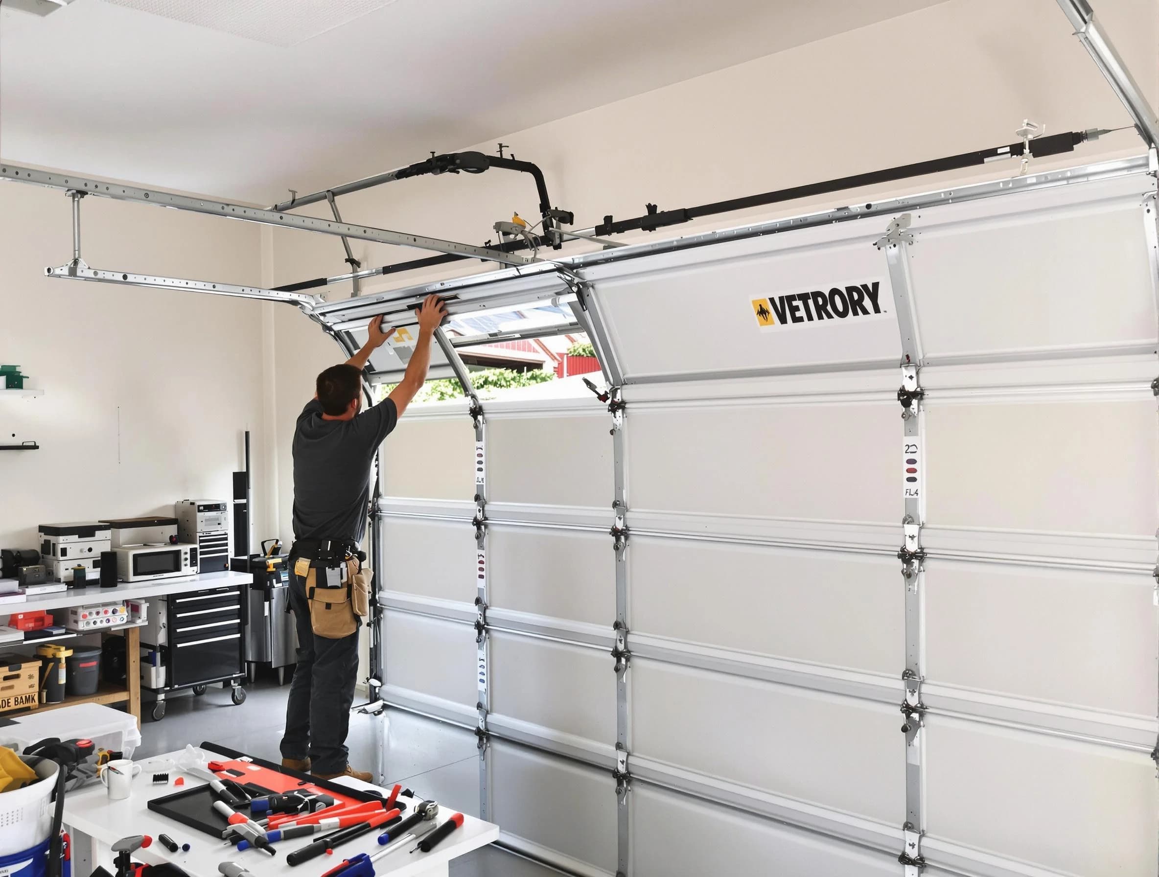 Lexington Garage Door Repair technician performing section replacement in Lexington