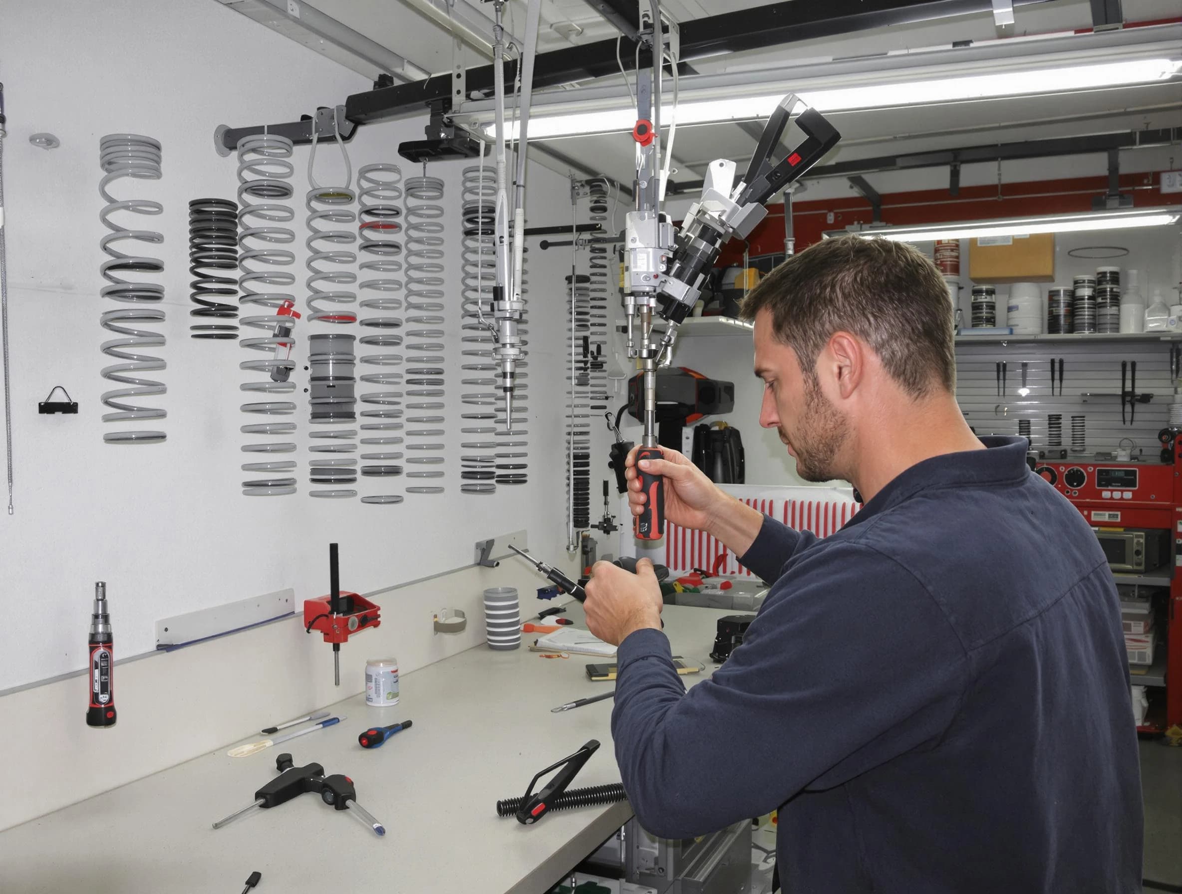 Lexington Garage Door Repair safety certified technician performing precision spring replacement in Lexington